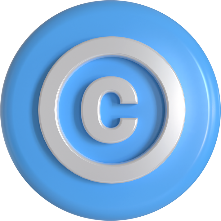 Copyright  Symbol  Icon 3D Render.